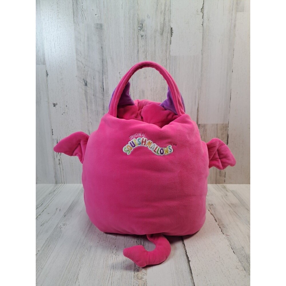 Squishmallows Plush Wakisha The Pink Devil Bat 16” Treat Pail Easter Basket Gift - Picture 5 of 11